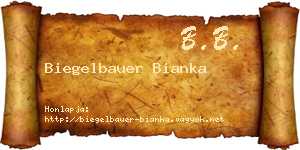 Biegelbauer Bianka névjegykártya